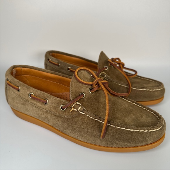 Easymoc Moccasin Leather Suede Shoes Men\'s Size 8 D Olive Green main image 9